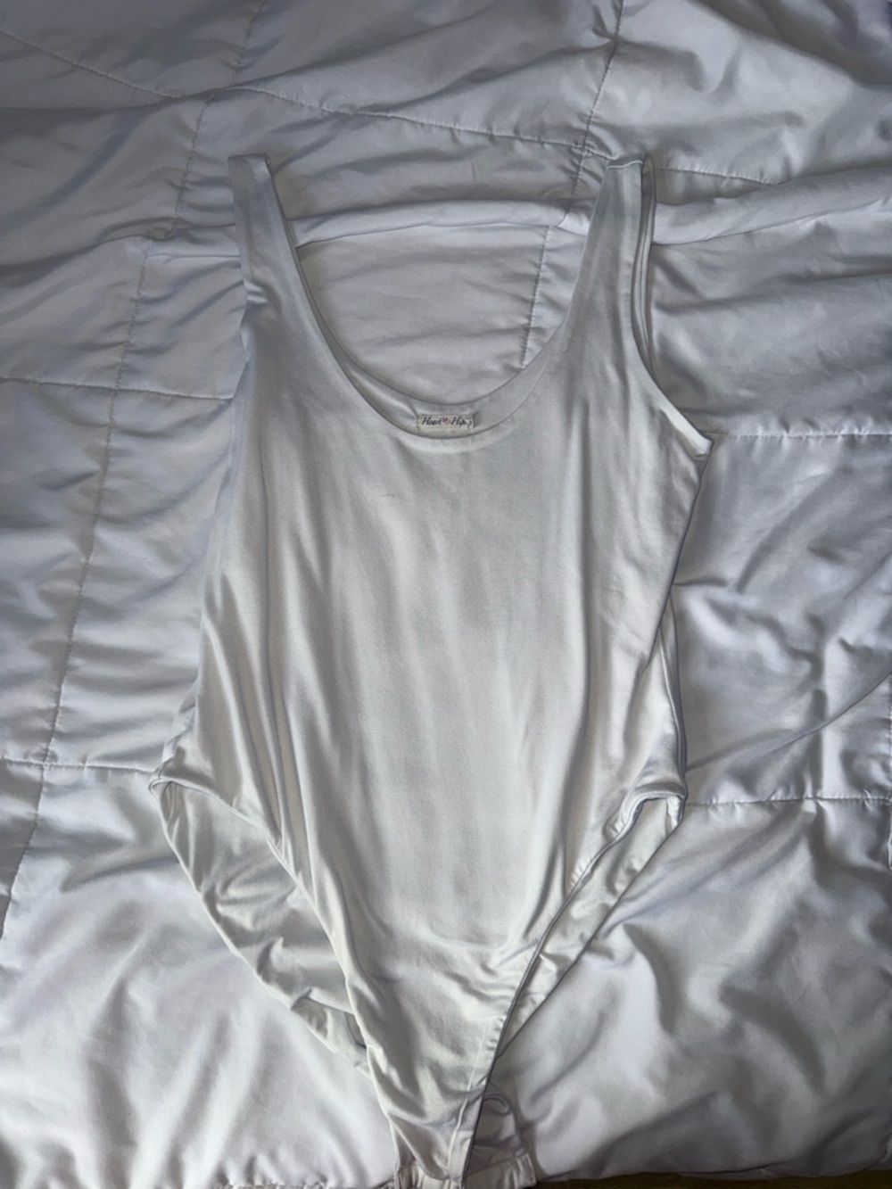 White Scoop Neck Bodysuit